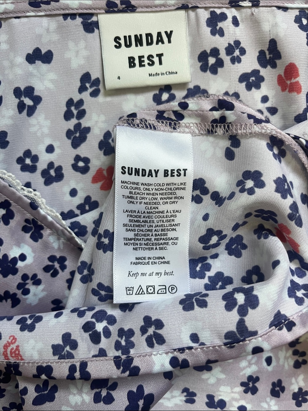 Aritzia Sunday Best Penelope Satin Dainty Floral Slip Skirt high waist size 4 - Picture 5 of 7